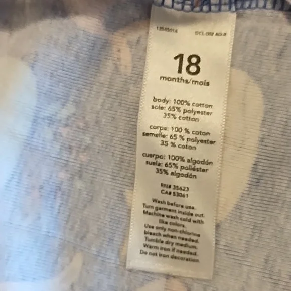 Carter's Footie Pajamas Happy Whales Purple Pink Green White Size 18 Months - Picture 7 of 7